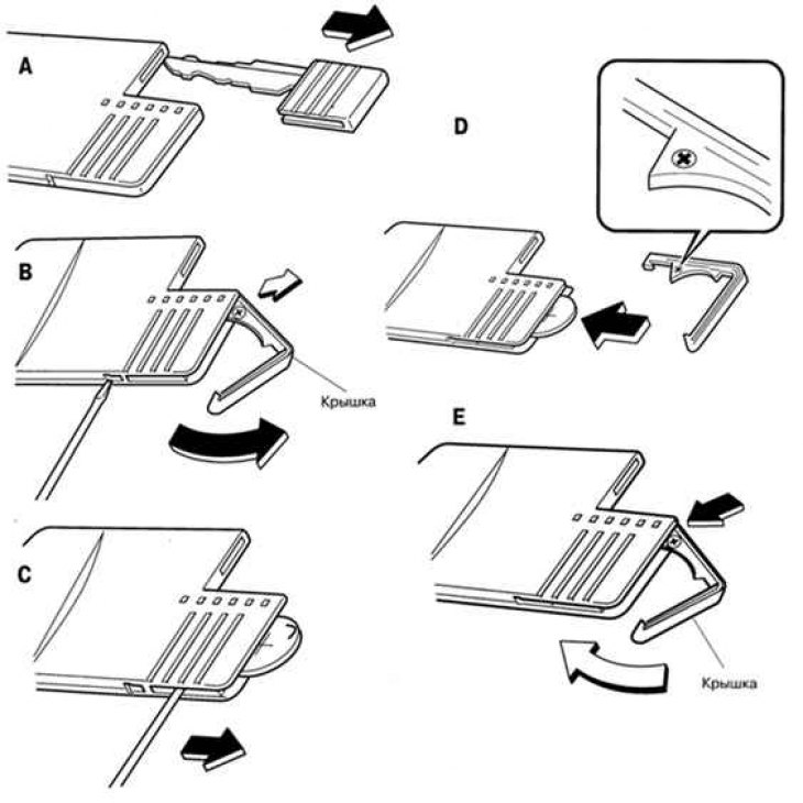 Рис. 1.17. Замена элемента питания носимой карты «Advanced Key»