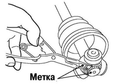 Рис. 3.149. Нанесение маркировки на приводной вал и трипод