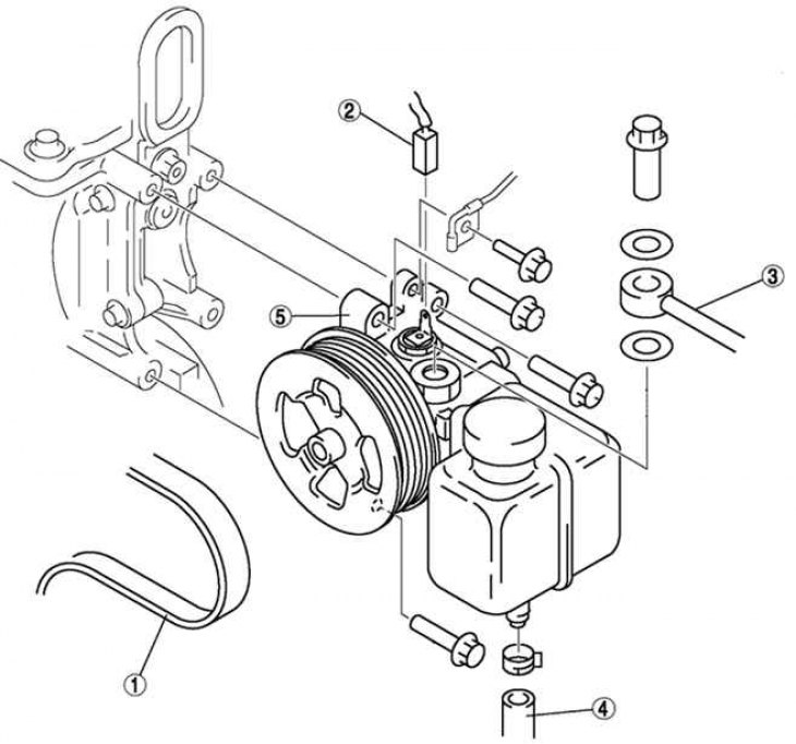 Как снять насос мазда 3 Removal and installation of the hydraulic booster pump (Mazda6 GG (Atenza) 2002-