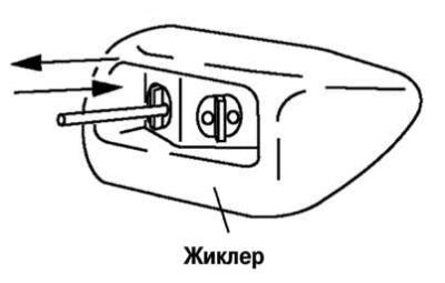 Мал. 7.67. Очищення жиклера омивача